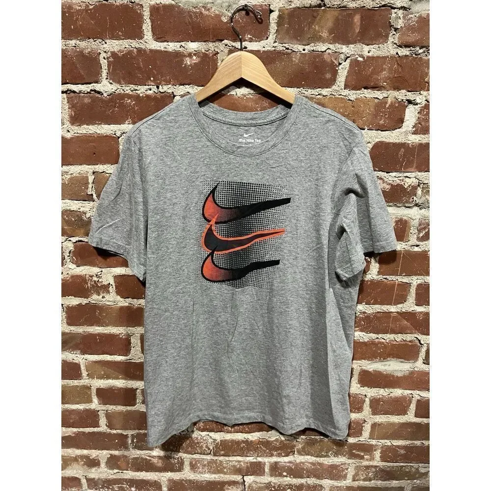 Nike Mens Gray Short Sleeve Graphic T-shirt Size Large